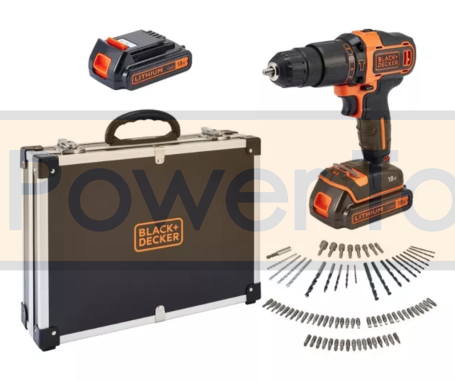 Шуруповерт Black & Decker з аксесуарами 18 V